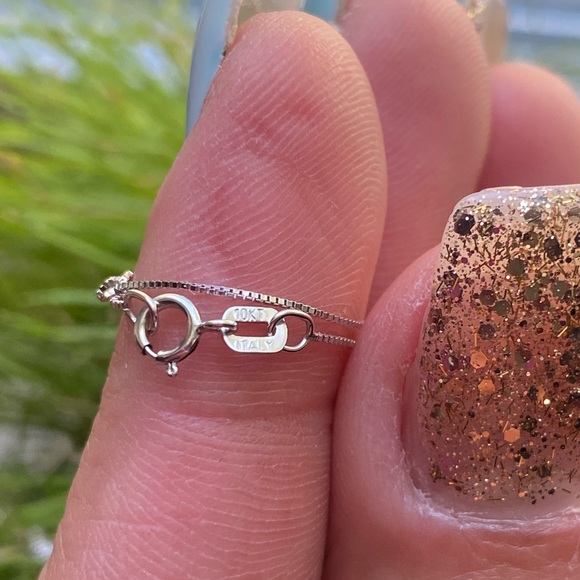 Pave white Gold necklace with charm - Picture 4 of 5